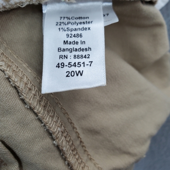 Woman Within Pull On Capri Pants Flex Waist Plus Size 20W Tan - Picture 8 of 9